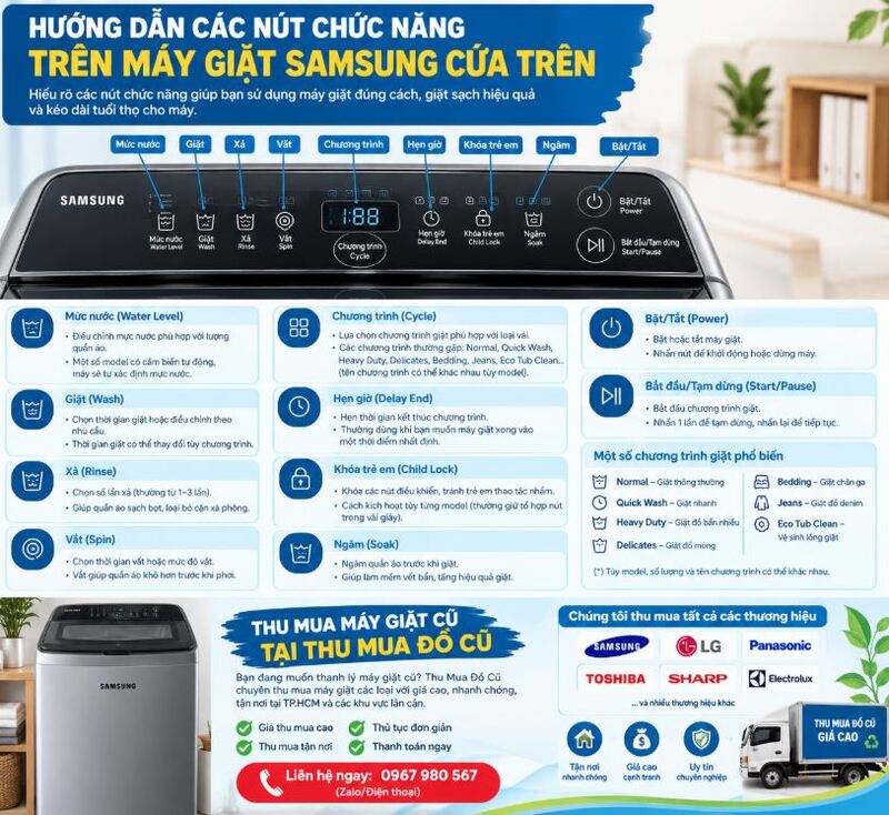Cách sử dụng máy giặt